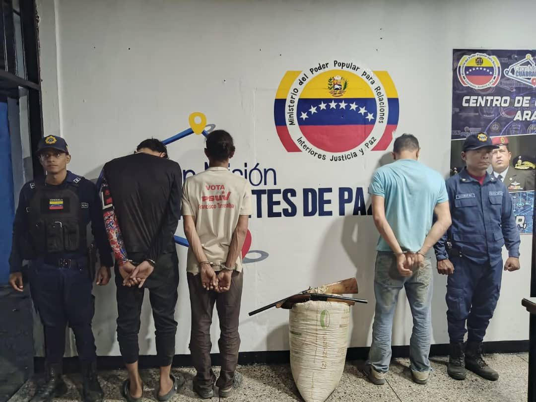 Capturados en flagrancia tres sujetos por hurto de café y porte ilícito  en Araure